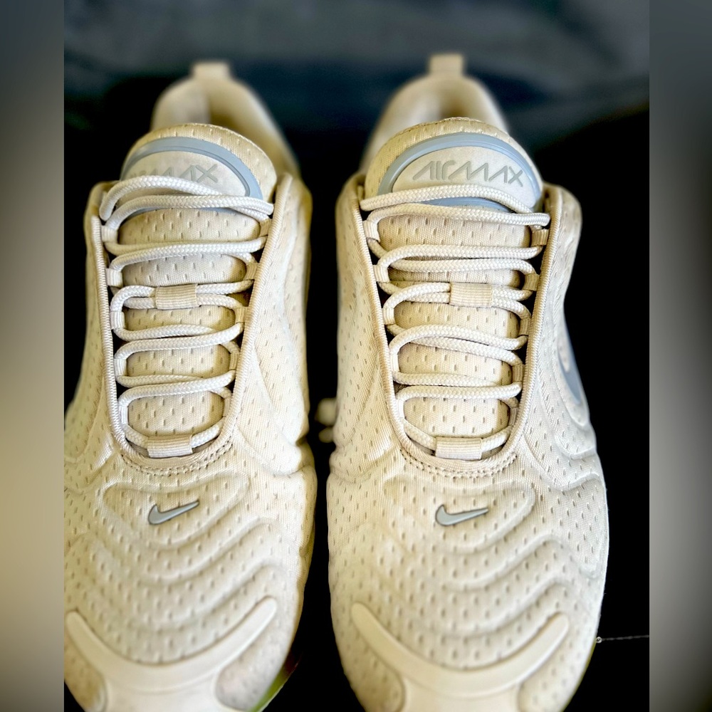 Nike Air Max White & Gray Sneakers in used condition